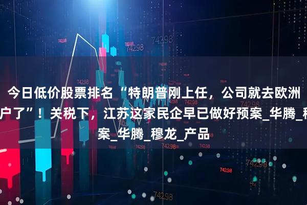 今日低价股票排名 “特朗普刚上任，公司就去欧洲开发新客户了”！关税下，江苏这家民企早已做好预案_华腾_穆龙_产品